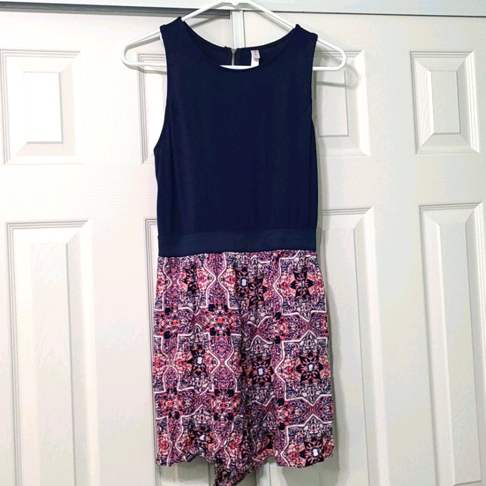 Navy Medall Romper